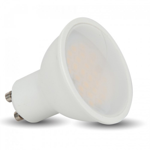 LED lámpa , égő , szpot , GU10 foglalat , matt üveg előlappal , 110° , 4.5 Watt , meleg fehér , V-TAC