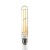 LED lámpa , égő , izzószálas hatás , filament ,  E27 foglalat , T30 , 6 Watt , meleg fehér , borostyán sárga