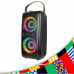 RGB Bluetooth hordozható hangszóró , party hangfal LED világítással , 2 x 10 watt , USB , tölthető , 34 x 15 cm