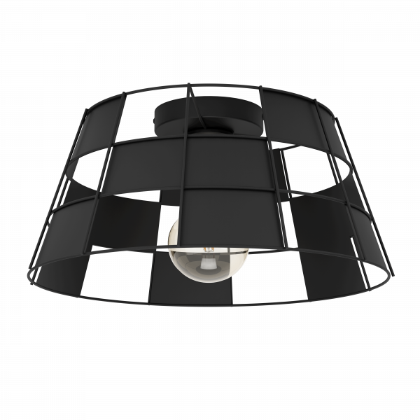 LED lámpa , mennyezeti , 42cm , E27 foglalattal , 1 x 40W , fekete , EGLO , PONTEFRACT, 43891